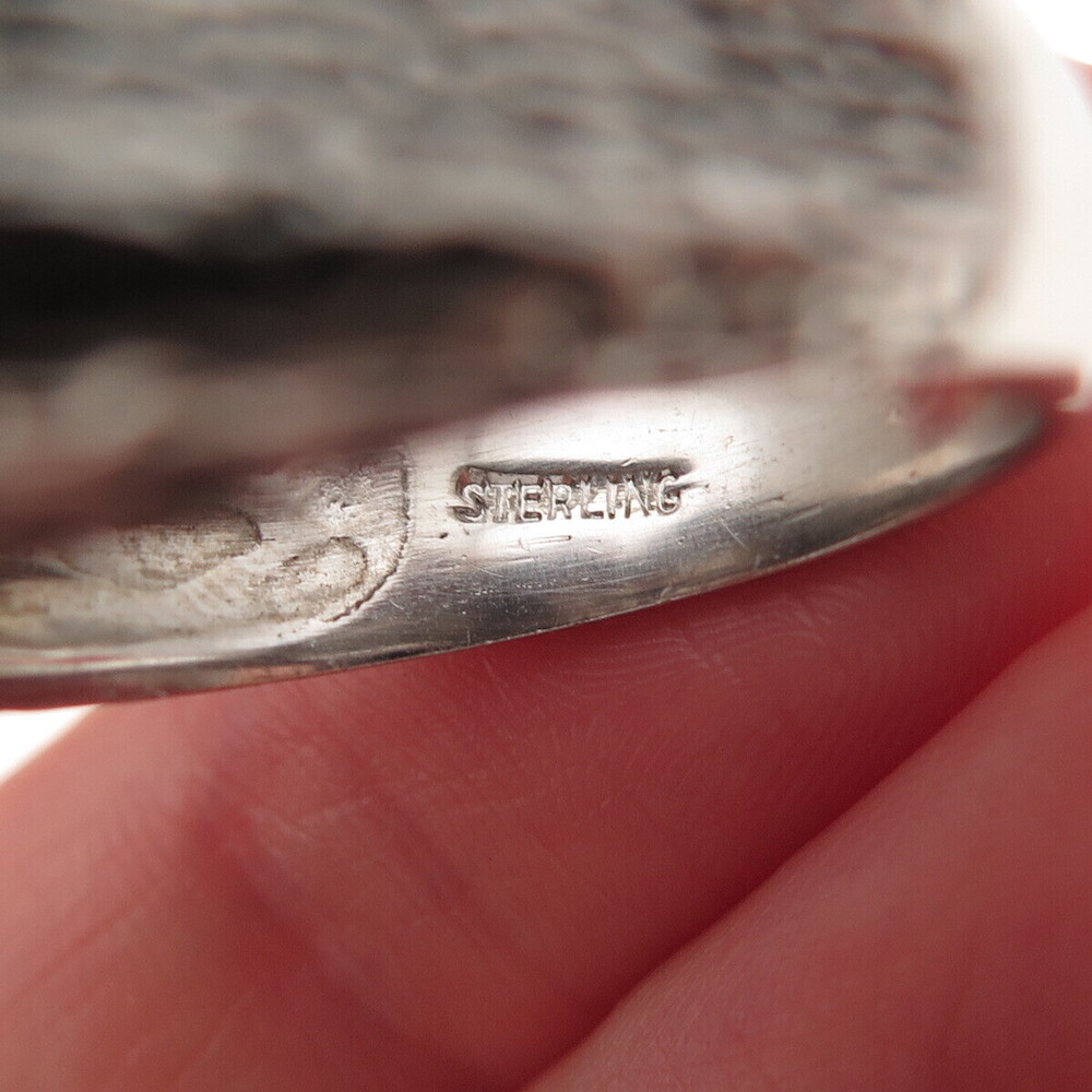 925 Sterling Silver Vintage Modernist Oxidized Ring Size 9.75 - Picture 7 of 8